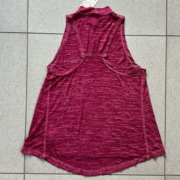NWT Free People Brisbane Lightweight Racerback Mock Neck Tank Top Fuchsia XS - Picture 10 of 16